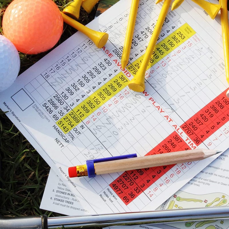 Adhere 50pcs Golf Pencils with Eraser Hexagon Wooden half Pencils Graphite 2B for Golf Event Scoring, Classroom, Wedding, Pew, Pocket | Free Pencil Sharpener (z-Nature・Hexagon・50pcs) - Image 5